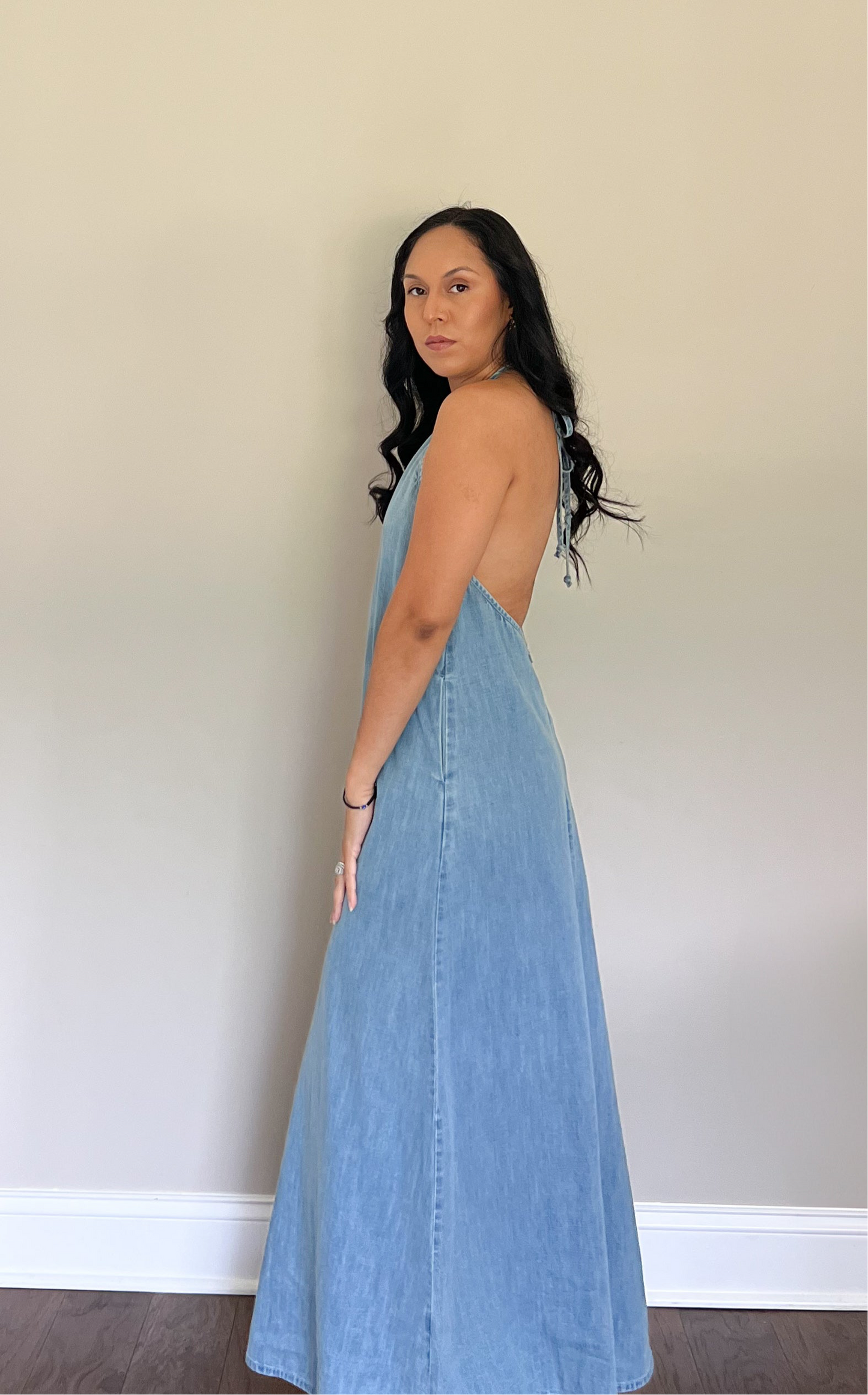Eva Halter Denim Maxi Dress
