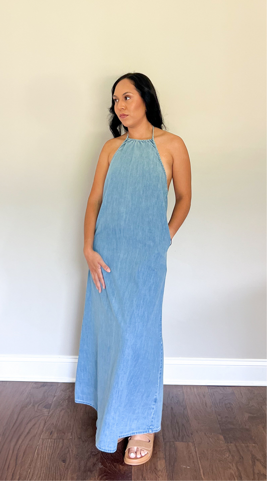 Eva Halter Denim Maxi Dress