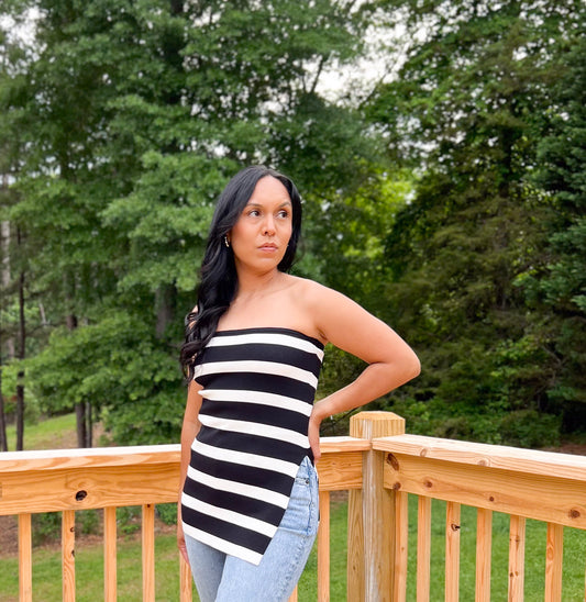 Strapless Strip Top